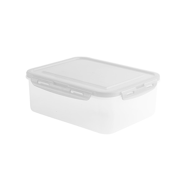 Food container- Flat Rectangular Container Clip 600 ml (BPA FREE) White lid